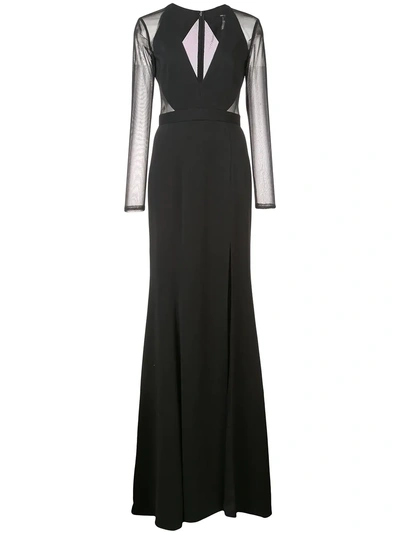Shop Jay Godfrey Long-sleeve Flared Maxi Dress - Black