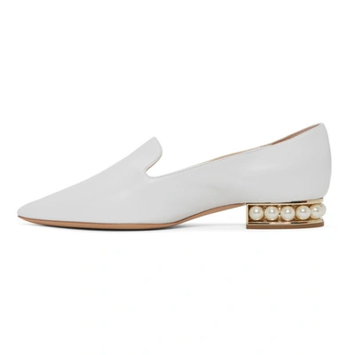 Shop Nicholas Kirkwood White Casati Pearl Loafers In W02 White