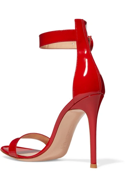 Shop Gianvito Rossi Portofino 110 Patent-leather Sandals In Red