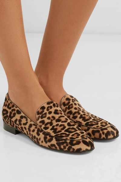 Shop Gianvito Rossi Leopard-print Calf Hair Loafers In Leopard Print