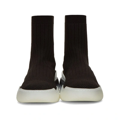 Shop Stella Mccartney Black Loop Sock Sneakers In 1006 - Blac