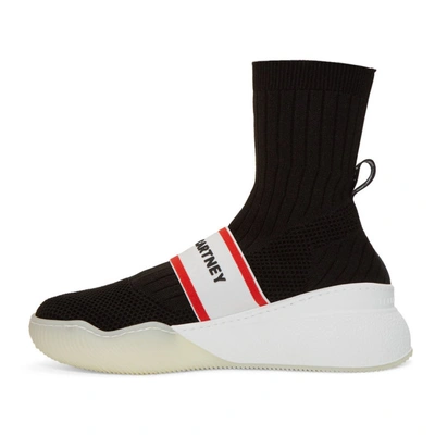 Shop Stella Mccartney Black Logo Loop Sock Sneakers In 1037 -blk/w