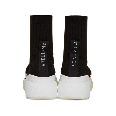 Shop Stella Mccartney Black Logo Loop Sock Sneakers In 1037 -blk/w