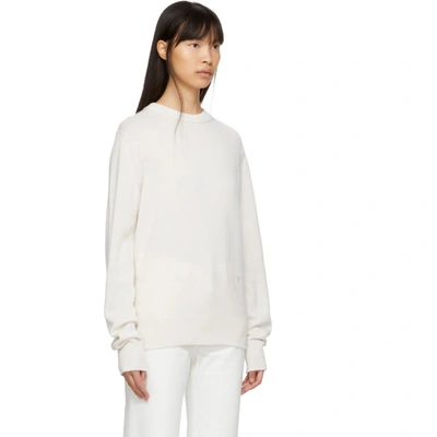 Shop Helmut Lang Off-white Cashmere Crewneck Sweater In Light Butte