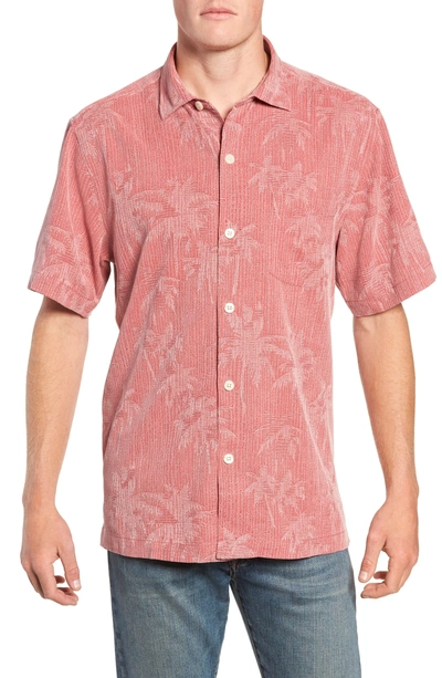 Shop Tommy Bahama Digital Palms Silk Sport Shirt In Forever