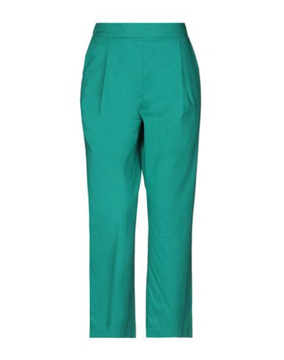Shop Semicouture Woman Pants Green Size 4 Cotton