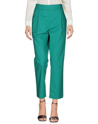Shop Semicouture Woman Pants Green Size 4 Cotton