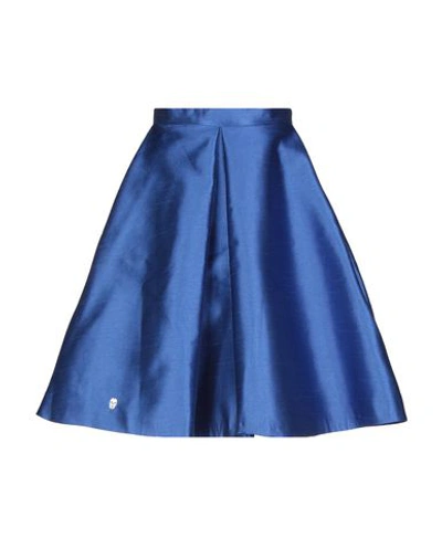 Shop Philipp Plein Knee Length Skirts In Blue