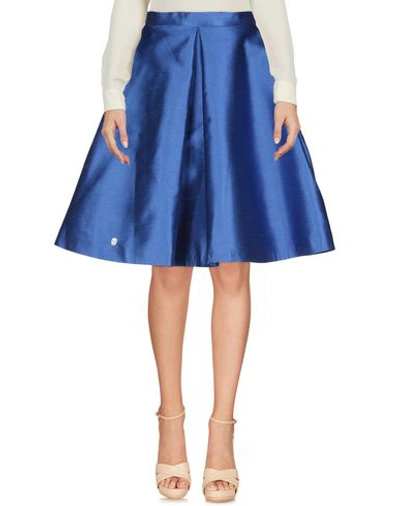 Shop Philipp Plein Knee Length Skirts In Blue