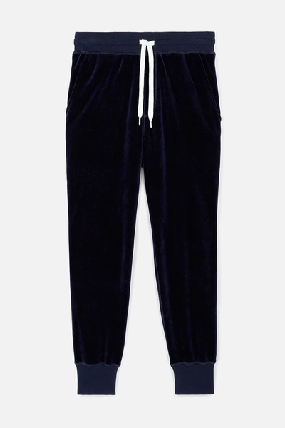 Shop Ami Alexandre Mattiussi Velvet Trackpants In Blue