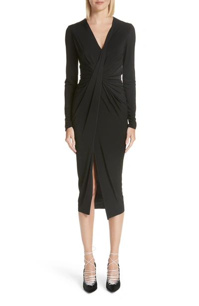 Shop Jason Wu Gather Detail Jersey Midi Dress In Black