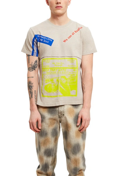 Shop Eckhaus Latta Opening Ceremony Screen Print Lapped Tee In Dust Grey