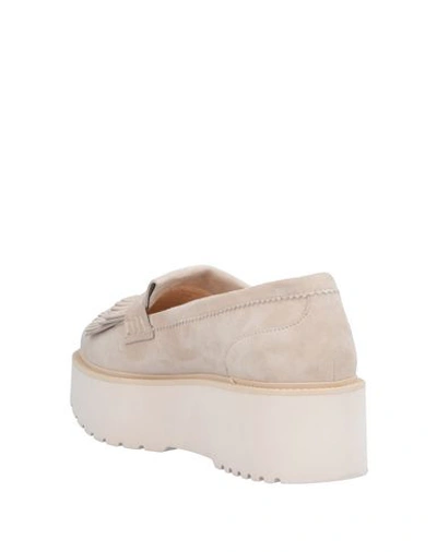 Shop Hogan Woman Loafers Beige Size 9.5 Soft Leather