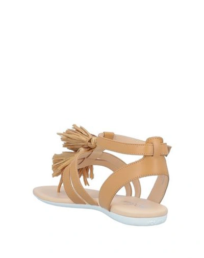 Hogan Toe Strap Sandals In Beige