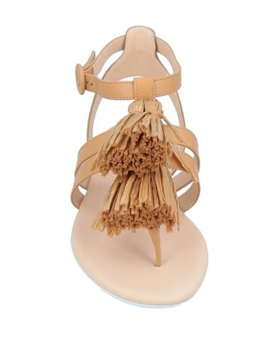 Hogan Toe Strap Sandals In Beige
