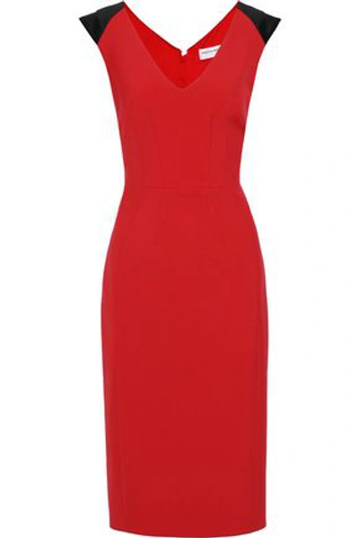 Shop Amanda Wakeley Woman Satin-trimmed Cady Dress Red