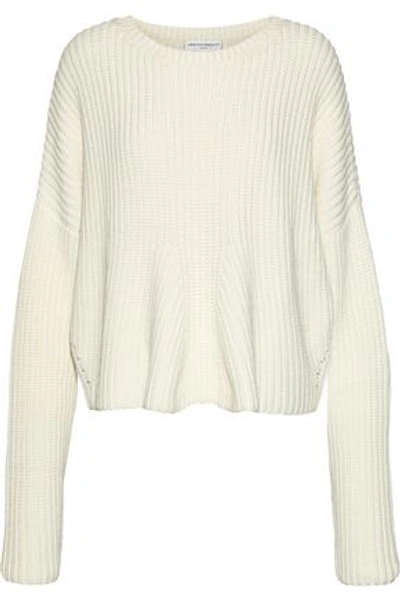 Shop Amanda Wakeley Woman Kinishba Oversized Ribbed-knit Sweater Ecru