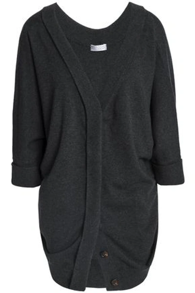 Shop Brunello Cucinelli Cashmere Cardigan In Charcoal