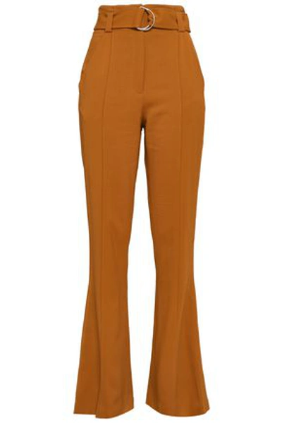 Shop A.l.c . Woman Foster Belted Stretch-crepe Bootcut Pants Camel