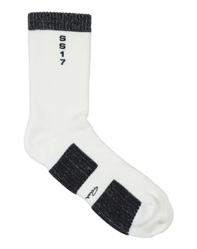 Shop Rick Owens Short Socks In Ivory