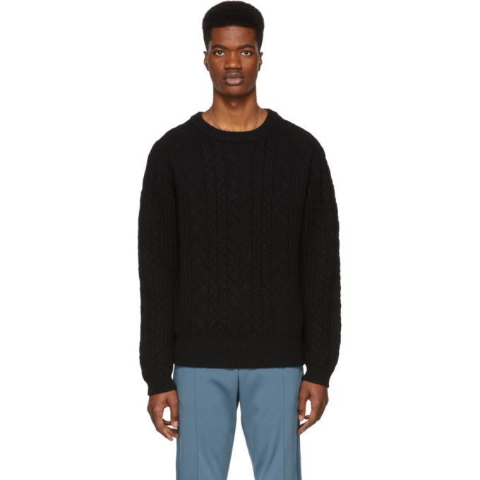 black cable sweater