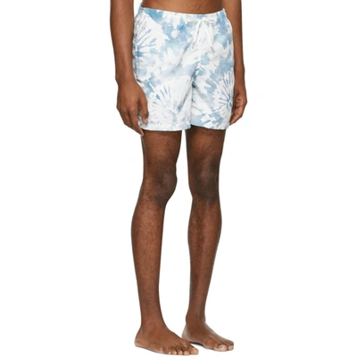 Shop Bather White And Green Tie-dye Swim Shorts