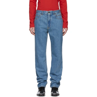 Shop Calvin Klein 205w39nyc Blue Straight Jeans In 400 Blue