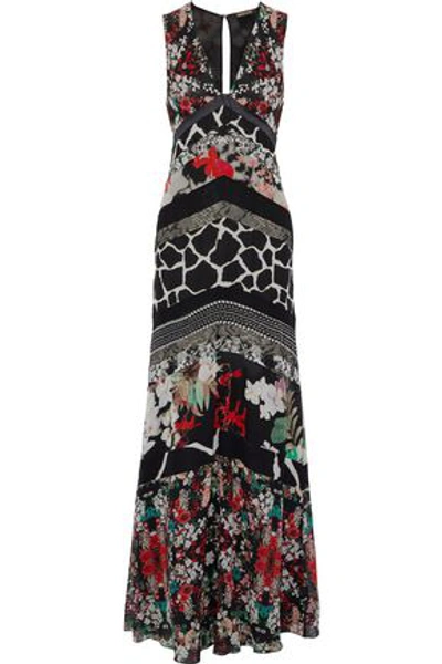 Shop Roberto Cavalli Woman Printed Silk-georgette Gown Multicolor