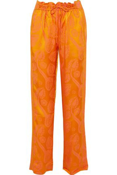Shop Peter Pilotto Woman Jacquard Straight-leg Pants Orange