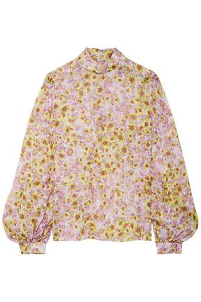 Shop Giambattista Valli Floral-print Silk-georgette Blouse In Baby Pink