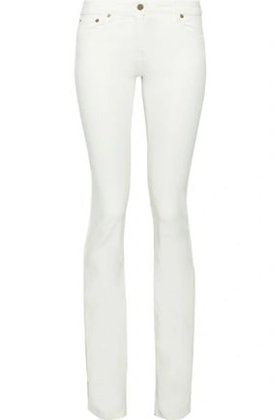 Shop Roberto Cavalli Woman Low-rise Bootcut Jeans Off-white