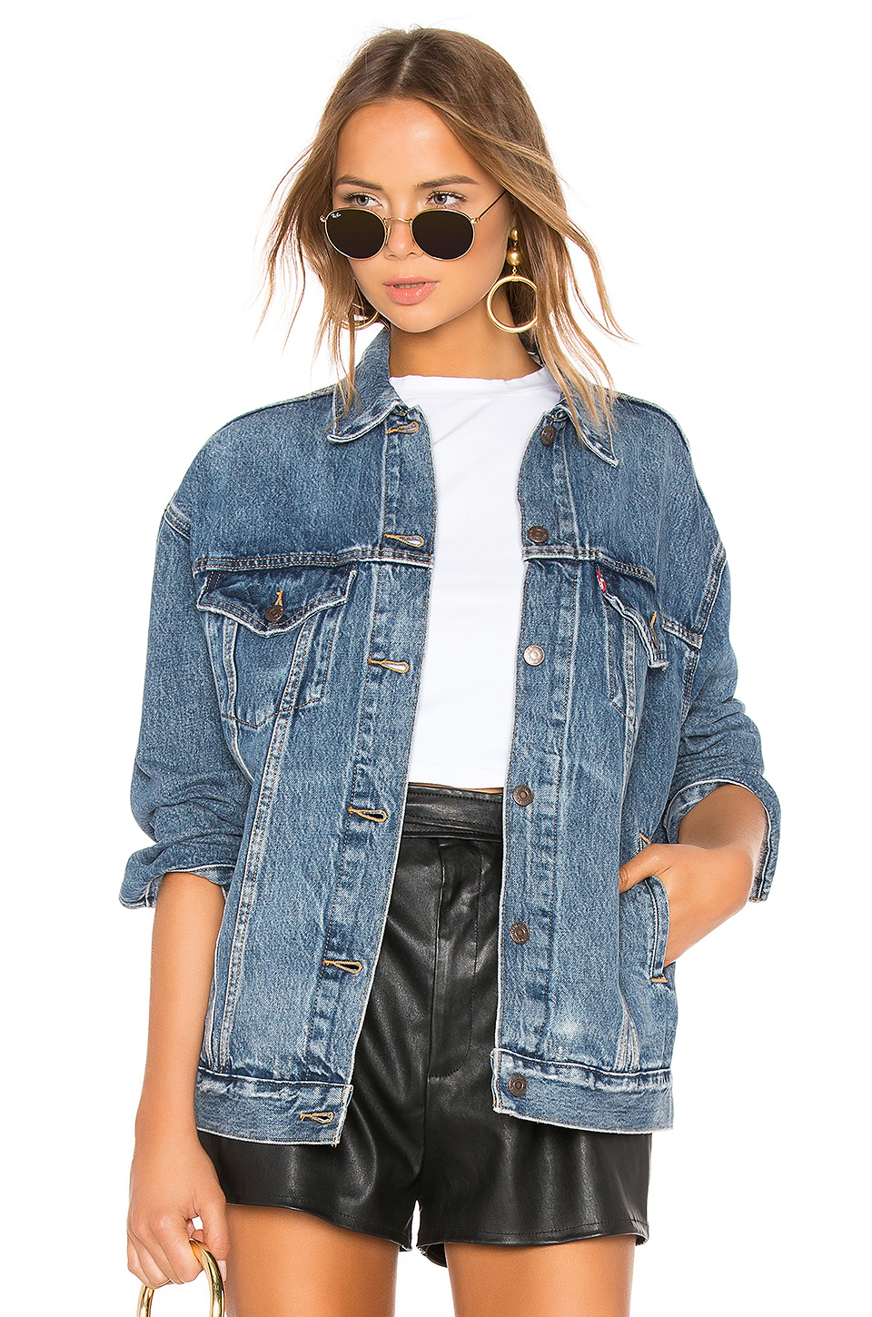 clear baggy trucker jacket