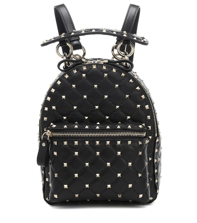Shop Valentino Rockstud Spike Mini Leather Backpack In Black