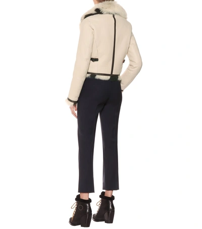 Shop Chloé Reversible Leather And Fur Jacket In White