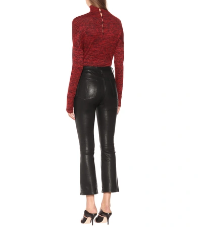 Shop Rag & Bone Hana Wide-leg Leather Jeans In Black