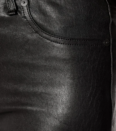 Shop Rag & Bone Hana Wide-leg Leather Jeans In Black