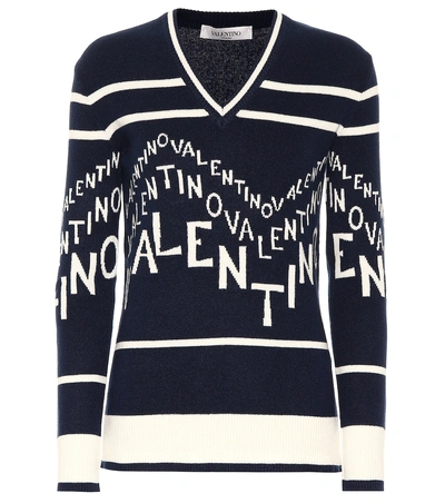 Shop Valentino Wool And Cashmere Sweater In Blue