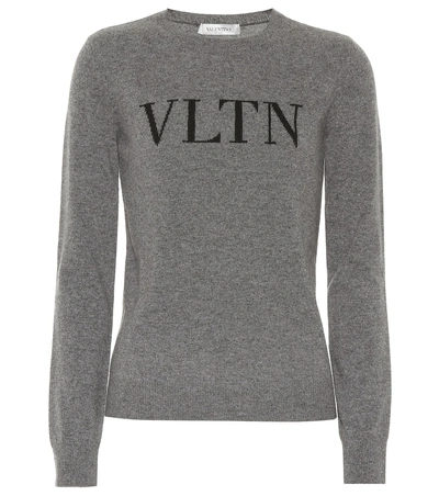 Shop Valentino Vltn Wool And Cashmere Sweater In Grey
