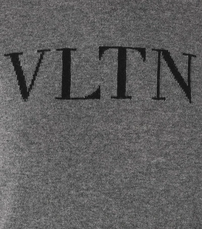 Shop Valentino Vltn Wool And Cashmere Sweater In Grey