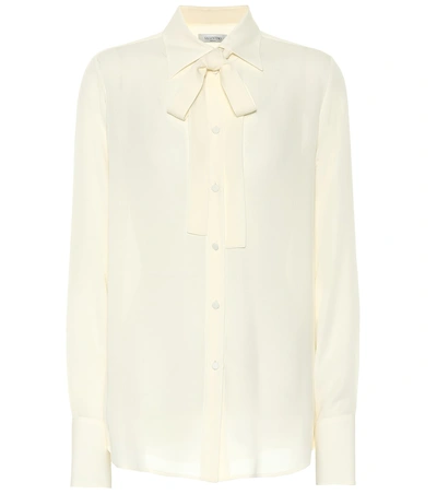 Shop Valentino Silk Blouse In White