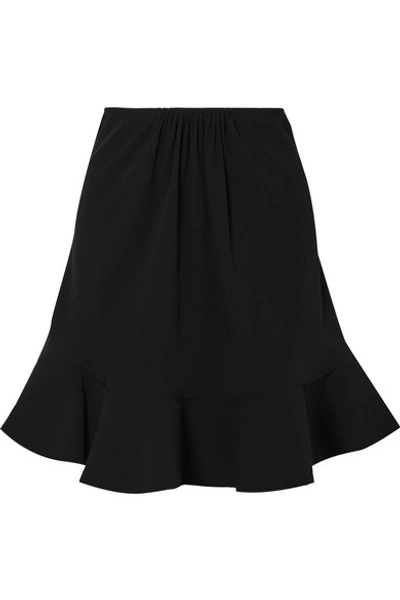 Shop Chloé Ruffled Crepe Skirt In Black