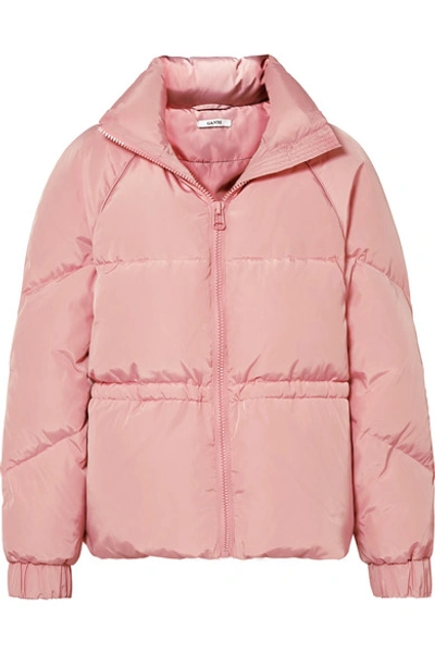Shop Ganni Quilted Shell Down Jacket In Baby Pink