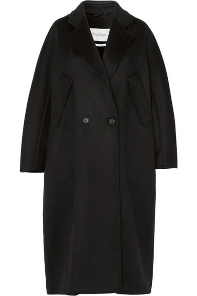 Shop Max Mara Brushed-cashmere Coat In Black