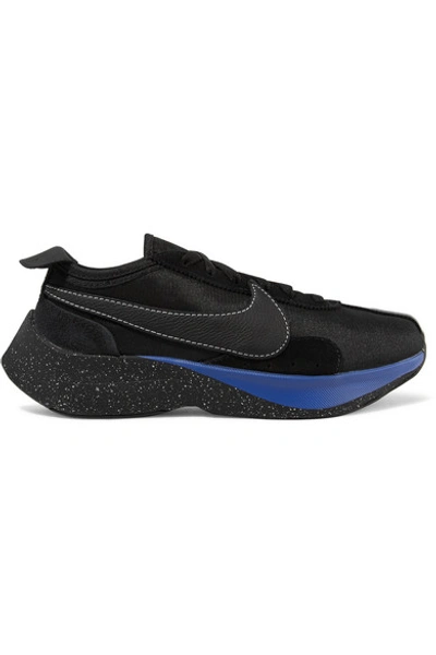 Shop Nike Moon Racer Qs Canvas, Leather And Suede Sneakers In Black