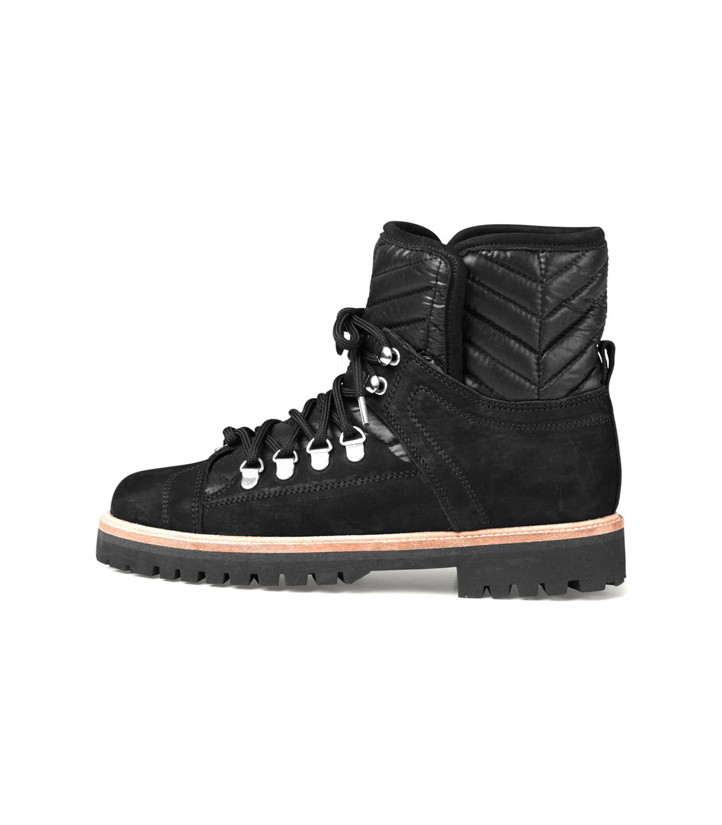 Ganni 30mm Winter Hiking Leather & Suede Boots In Black | ModeSens