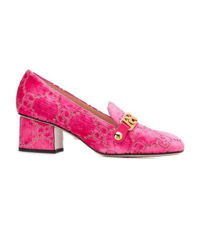 Shop Gucci Logo Pattern Pumps In Pink