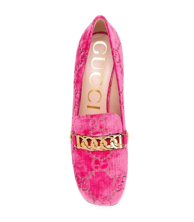 Shop Gucci Logo Pattern Pumps In Pink