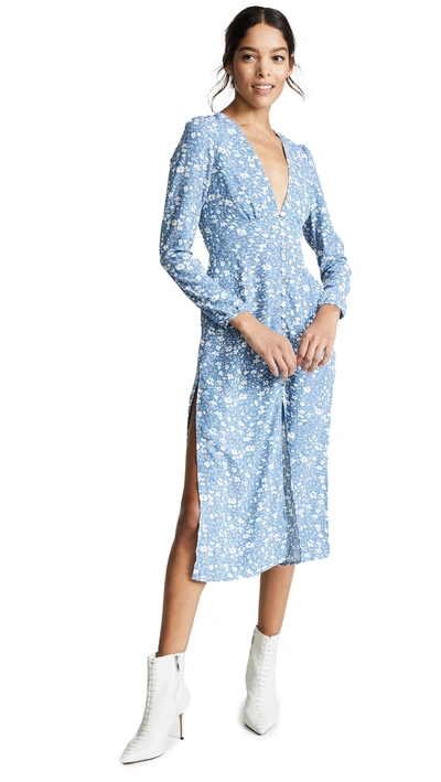 Shop Rahi Fleur Scarlett Dress In Blue Print