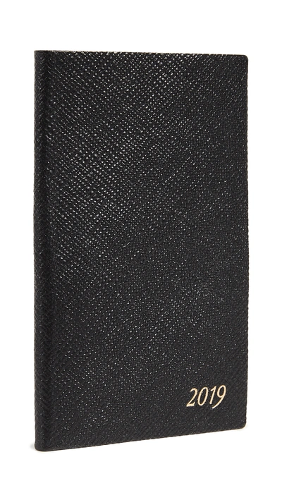 Shop Smythson 2019 Diary Panama Notebook In Black
