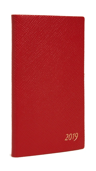 Shop Smythson 2019 Diary Panama Notebook In Red